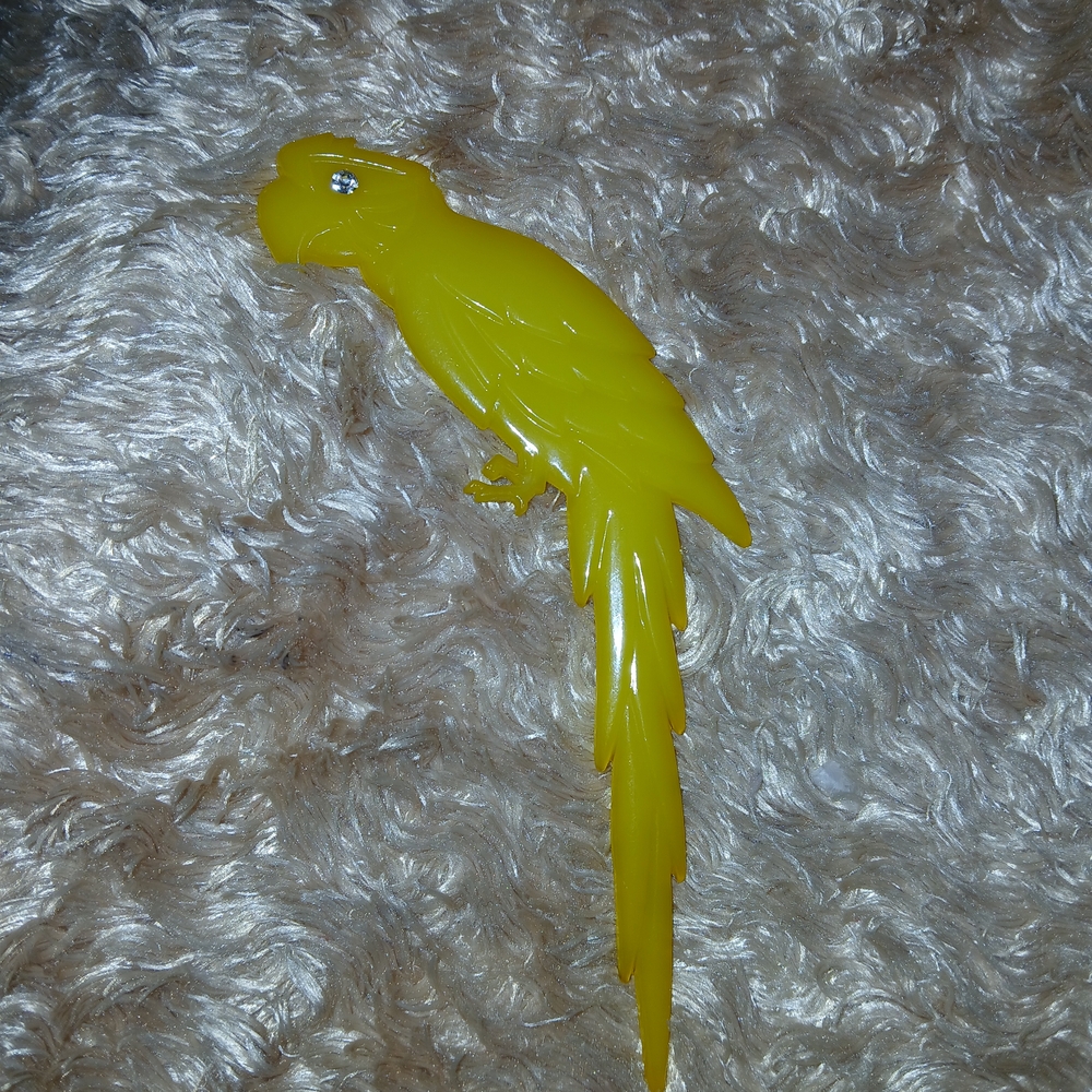Bright Yellow Parrot Brooch